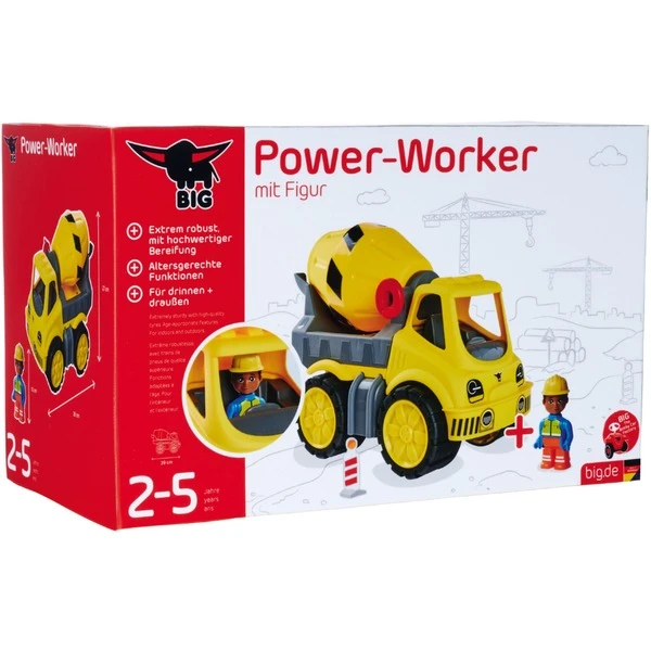 BIG Power-Worker Zementmischer + Figur, Spielfahrzeug 4 BIG Power-Worker Zementmischer + Figur, Spielfahrzeug – Bild 2