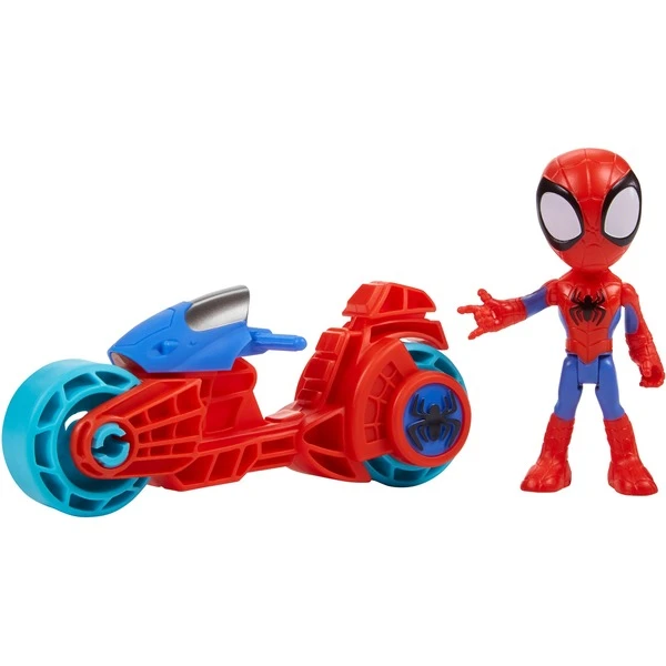 Hasbro Marvel Spidey And His Amazing Friends Spidey Actionfigur Mit Motorrad, Spielfahrzeug – Bild 3