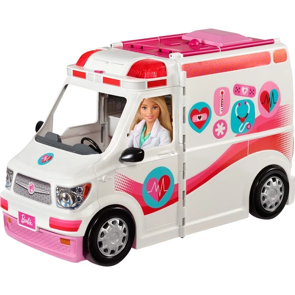Mattel Barbie 2-in-1 Krankenwagen Spielset (mit Licht & Geräuschen), Spielfahrzeug – Bild 13