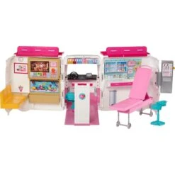 Mattel Barbie 2-in-1 Krankenwagen Spielset (mit Licht & Geräuschen), Spielfahrzeug -Spielwarenladen Mattel Barbie 2 in 1 Krankenwagen Spielset mit Licht Ger uschen Spielfahrzeug@@1ssmubcq 32