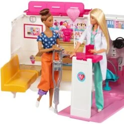 Mattel Barbie 2-in-1 Krankenwagen Spielset (mit Licht & Geräuschen), Spielfahrzeug -Spielwarenladen Mattel Barbie 2 in 1 Krankenwagen Spielset mit Licht Ger uschen Spielfahrzeug@@1ssmubcq 5