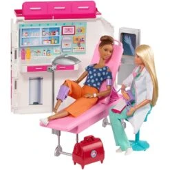 Mattel Barbie 2-in-1 Krankenwagen Spielset (mit Licht & Geräuschen), Spielfahrzeug -Spielwarenladen Mattel Barbie 2 in 1 Krankenwagen Spielset mit Licht Ger uschen Spielfahrzeug@@1ssmubcq 6