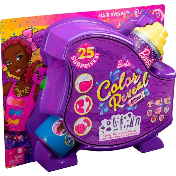 Mattel Barbie Color Reveal Glitzer! Haarwechsel Puppe Glitzerblau Mit 25 Überraschungen – Bild 7
