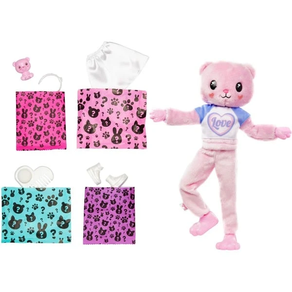 Mattel Barbie Cutie Reveal Cozy Cute Serie - Teddybär, Puppe – Bild 3