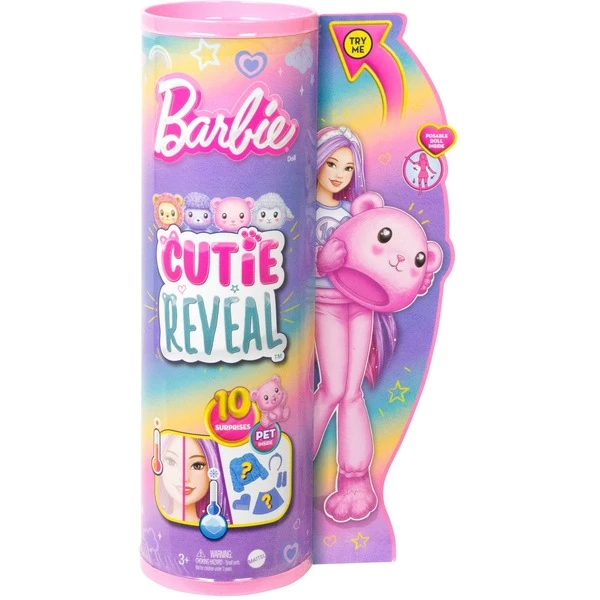 Mattel Barbie Cutie Reveal Cozy Cute Serie - Teddybär, Puppe – Bild 6