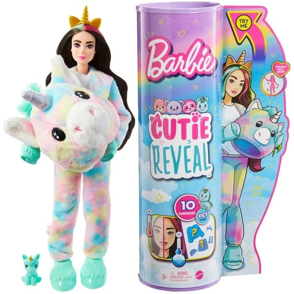 Mattel Barbie Cutie Reveal Traumland Fantasie Puppe Einhorn Und 10 Überraschungen – Bild 7