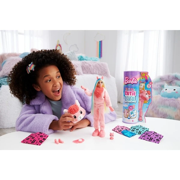 Mattel Barbie Cutie Reveal Traumland Fantasie Puppe Lama Und 10 Überraschungen – Bild 7