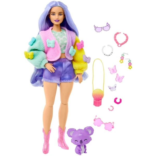 Mattel Barbie Extra Puppe 20 - Lavendelfarbenes Haar/Schmetterlings-Haarspange 4 Mattel Barbie Extra Puppe 20 - Lavendelfarbenes Haar/Schmetterlings-Haarspange – Bild 2