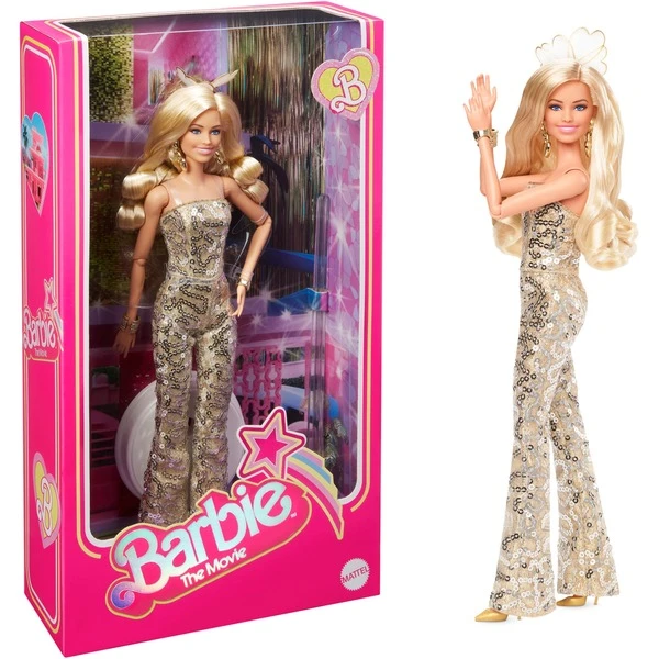 Mattel Barbie The Movie - Margot Robbie Als Barbie: Puppe Im Goldenem Disco-Jumpsuit 3 Mattel Barbie The Movie - Margot Robbie Als Barbie: Puppe Im Goldenem Disco-Jumpsuit