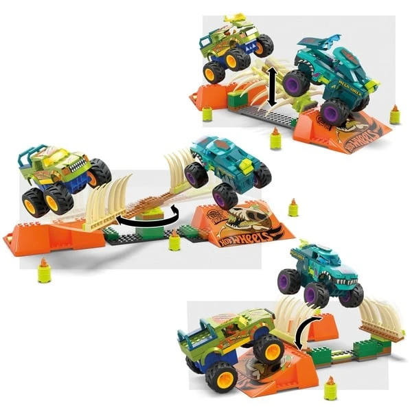 Mattel MEGA Hot Wheels Monster Trucks Mega-Wrex Knochen Crash Stuntbahn, Konstruktionsspielzeug – Bild 4