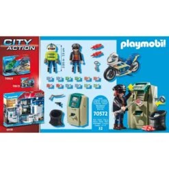 PLAYMOBIL 70572 City Action - Polizei-Motorrad: Verfolgung Des Geldräubers, Konstruktionsspielzeug -Spielwarenladen PLAYMOBIL 70572 City Action Polizei Motorrad Verfolgung des Geldr ubers Konstruktionsspielzeug@@1680444 3