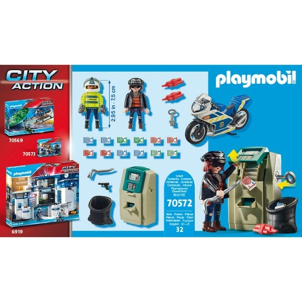 PLAYMOBIL 70572 City Action - Polizei-Motorrad: Verfolgung Des Geldräubers, Konstruktionsspielzeug – Bild 4