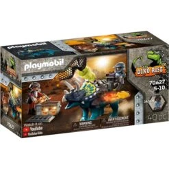 PLAYMOBIL 70627 Dino Rise Triceratops: Randale Um Die Legendären Steine, Konstruktionsspielzeug