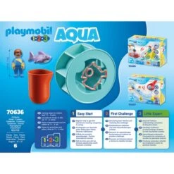 PLAYMOBIL 70636 1.2.3 AQUA Wasserwirbelrad Mit Babyhai, Konstruktionsspielzeug -Spielwarenladen PLAYMOBIL 70636 1 2 3 AQUA Wasserwirbelrad mit Babyhai Konstruktionsspielzeug@@1848025 3