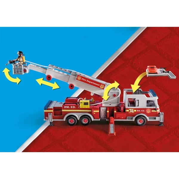 PLAYMOBIL 70935 City Action Feuerwehr-Fahrzeug: US Tower Ladder, Konstruktionsspielzeug 12 PLAYMOBIL 70935 City Action Feuerwehr-Fahrzeug: US Tower Ladder, Konstruktionsspielzeug – Bild 10