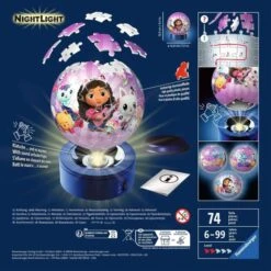 Ravensburger 3D Puzzle-Ball Nachtlicht Gabby's Dollhouse -Spielwarenladen Ravensburger 3D Puzzle Ball Nachtlicht Gabby s Dollhouse@@100004907 2