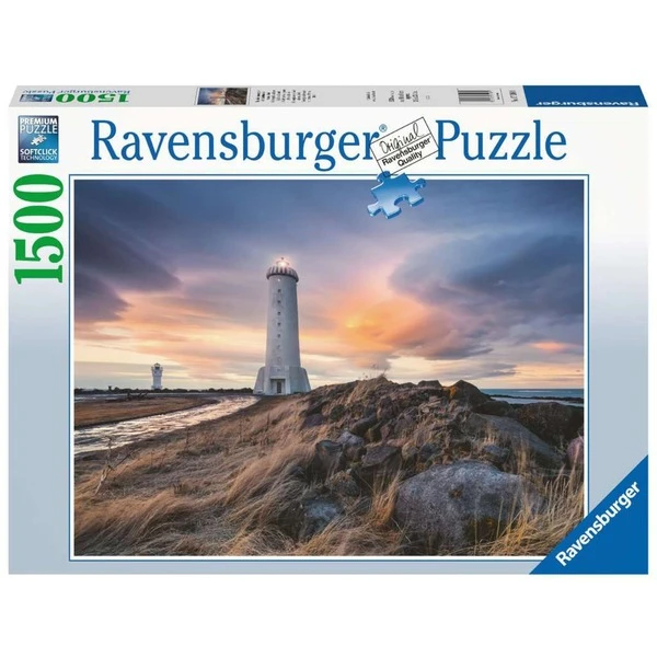 Ravensburger Puzzle: Magische Stimmung über Dem Leuchtturm Von Akranes, Island (1500 Teile)