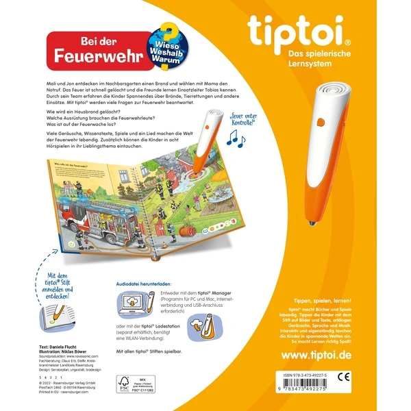 Ravensburger Tiptoi Wieso? Weshalb? Warum? Bei Der Feuerwehr, Lernbuch – Bild 2