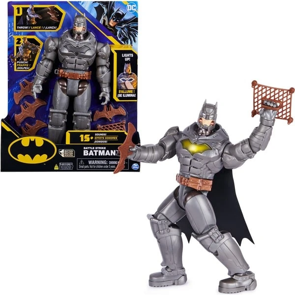 Spin Master Batman 30 Cm Deluxe-Actionfigur Mit Schlag- Und Wurffunktion, Spielfigur