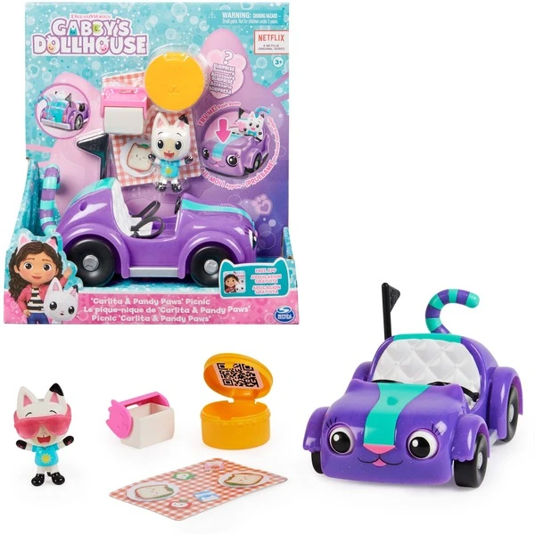 Spin Master Gabby's Dollhouse - Carlita-Spielzeugauto Mit Pandy Paws Figur, Spielfahrzeug