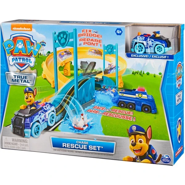 Spin Master Paw Patrol True Metal Chases Police Rescue Rennstrecken-Set , Rennbahn