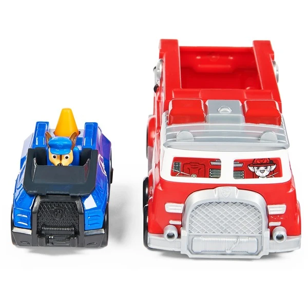 Spin Master Paw Patrol True Metal Team 2er Set Feuerwehrwagen Und Polizeiauto Mit Chase, Spielfahrzeug – Bild 3