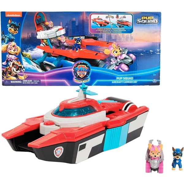 Spin Master Paw Patrol: Der Mighty Kinofilm, Pup Squad Mini Marine Hauptquartier Spielset, Spielfahrzeug
