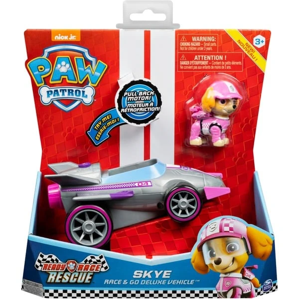 Spin Master Paw Patrol - Ready, Race, Rescue, Skyes Race & Go Deluxe Basis Fahrzeug, Spielfahrzeug
