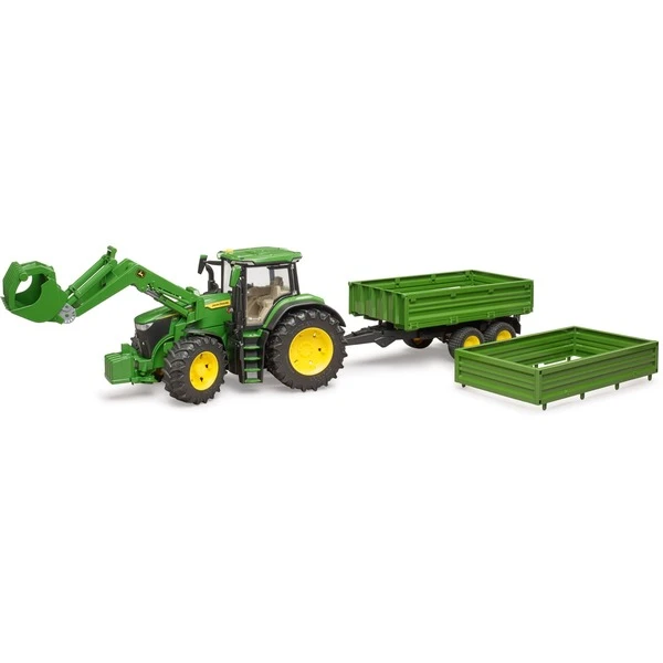 Bruder John Deere 7R 350 Mit Frontlader Und Tandemachstransportanhänger, Modellfahrzeug – Bild 7